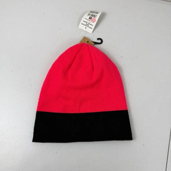 Burton Beanie Adult One Size Pink Black Billboard Reversible Knit Hat Winter NEW - Picture 3 of 8